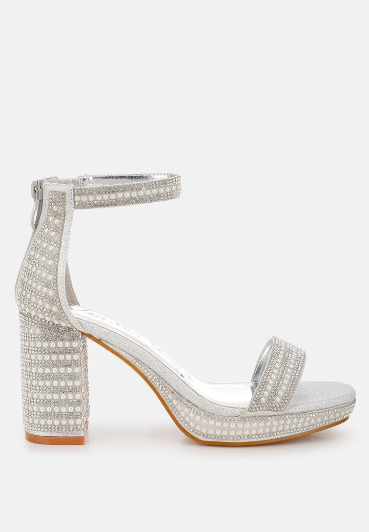Mejuri Rhinestones And Pearl Embellished Sandals-5