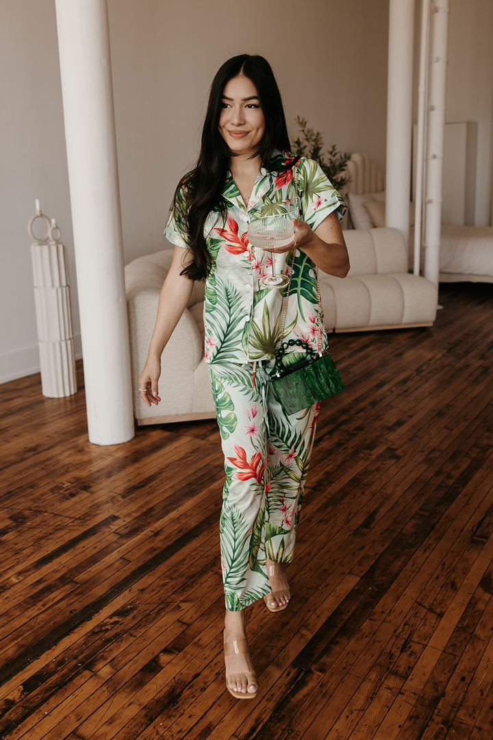 Mint Tropical Pajama Pants set-2