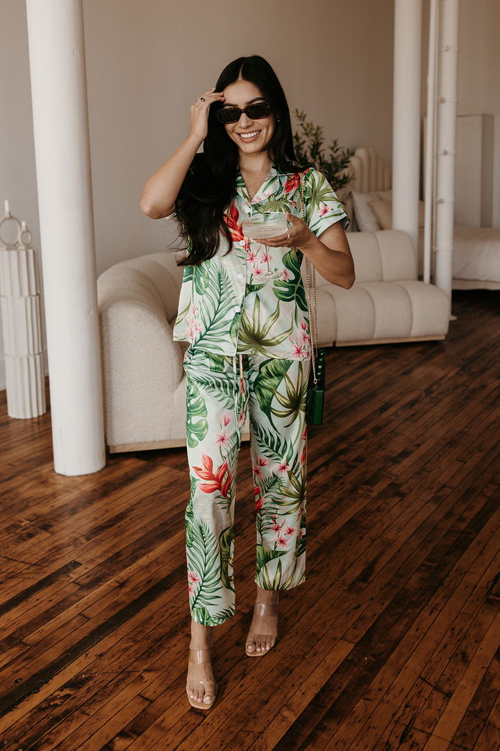 Mint Tropical Pajama Pants set-3