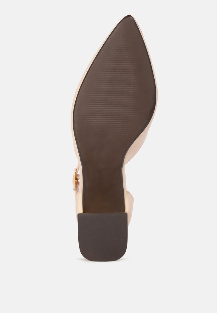 Myla Faux Leather Metallic Sling Heeled Sandals-4