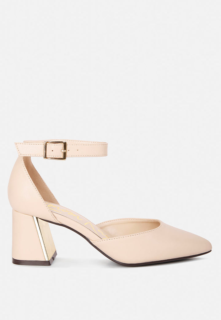Myla Faux Leather Metallic Sling Heeled Sandals-0