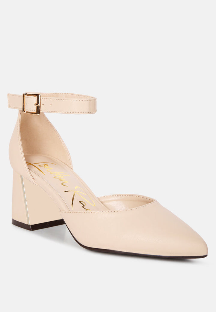 Myla Faux Leather Metallic Sling Heeled Sandals-1