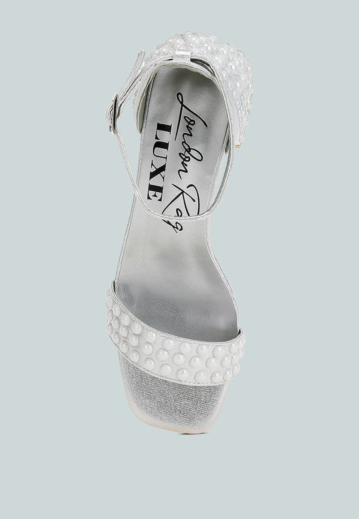 Nocturnal Rhinestone Embellished Shimmer Sandals-3