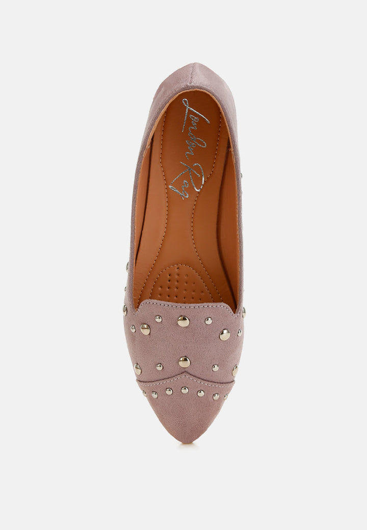 Olesia Stud Emebllished Ballet Flats-3
