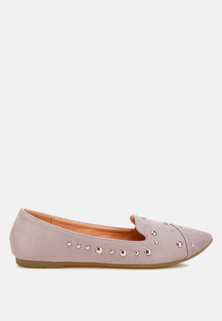 Olesia Stud Emebllished Ballet Flats-0