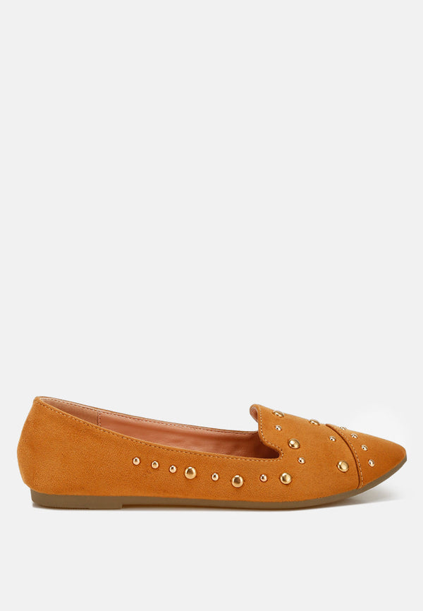 Olesia Stud Emebllished Ballet Flats-5