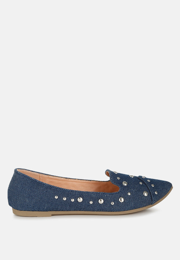 Olesia Stud Emebllished Ballet Flats-0