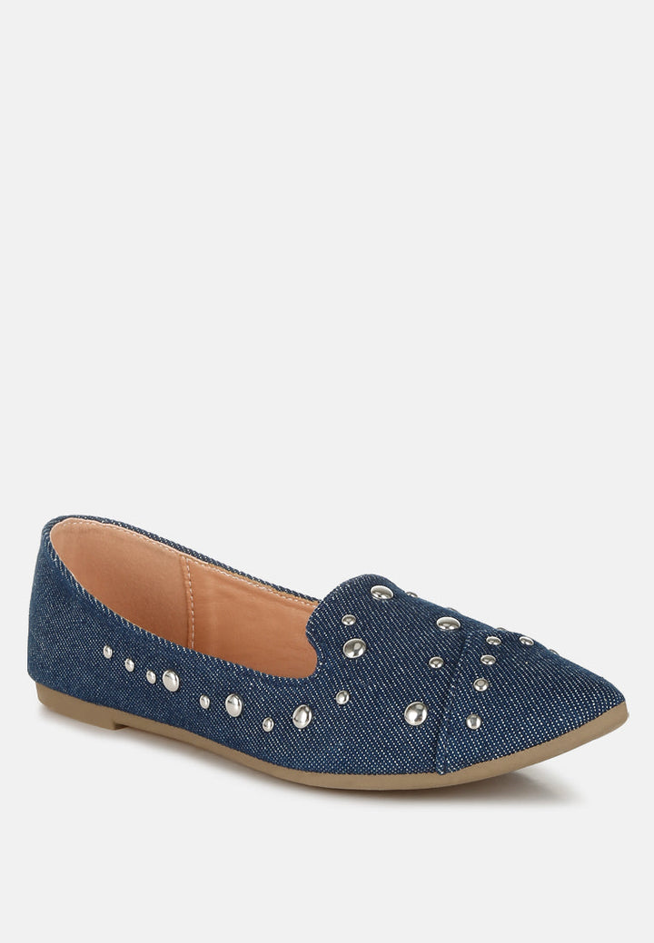 Olesia Stud Emebllished Ballet Flats-1
