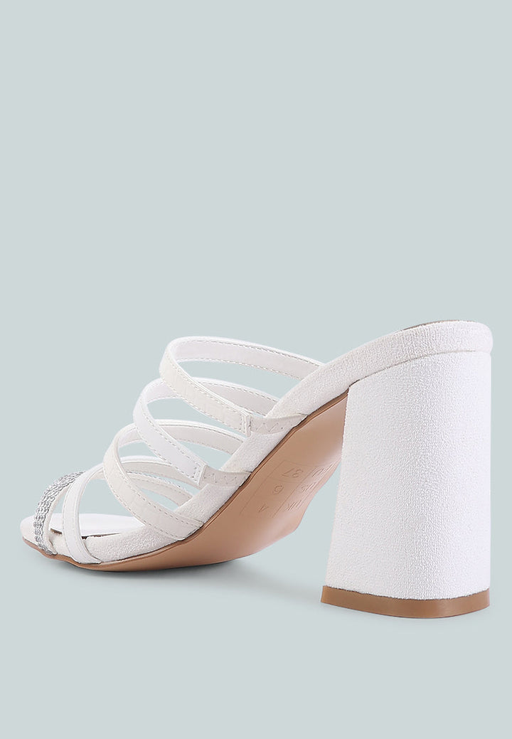 Peaches Strapped Rhinestone Embellished Sandals-2