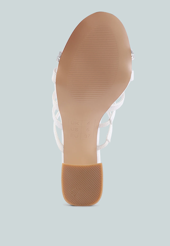 Peaches Strapped Rhinestone Embellished Sandals-4