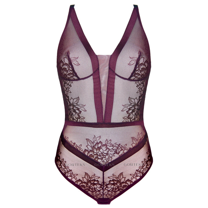 Sheer Lace Body Gorteks Porto Aubergine-4