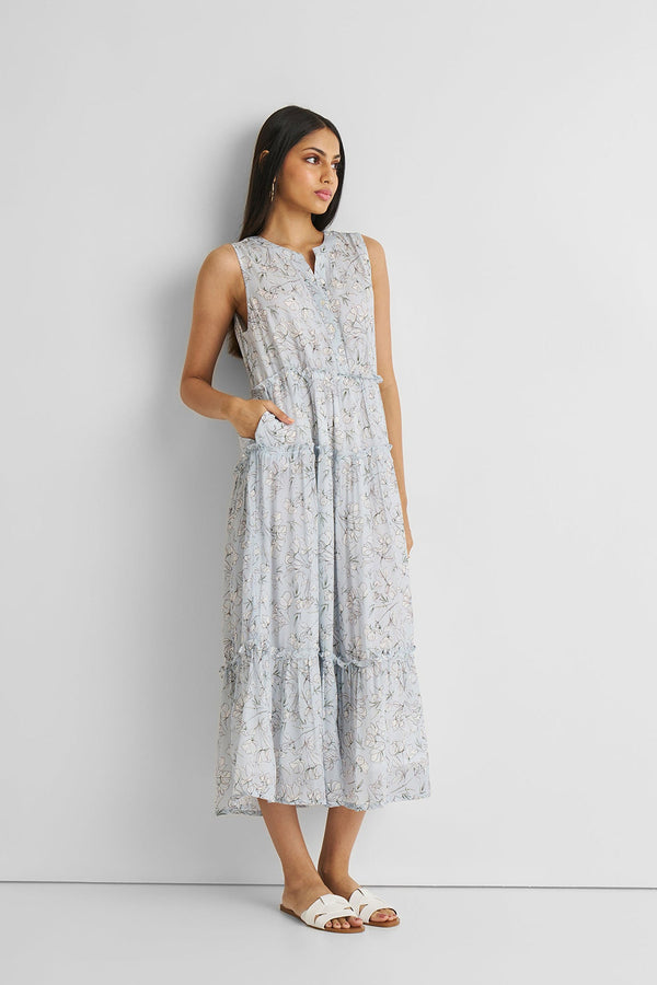 Perfect Resort Maxi Dress in Blue Florals-0