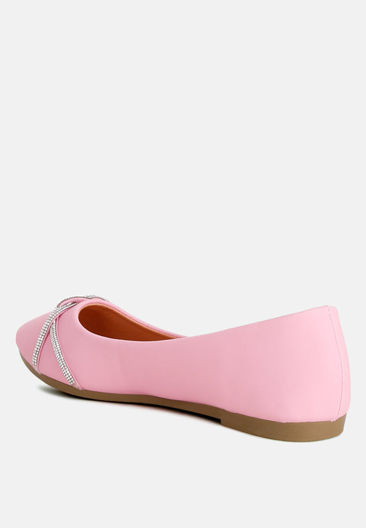 Playasu Rhinestone Faux Leather Ballerinas-2