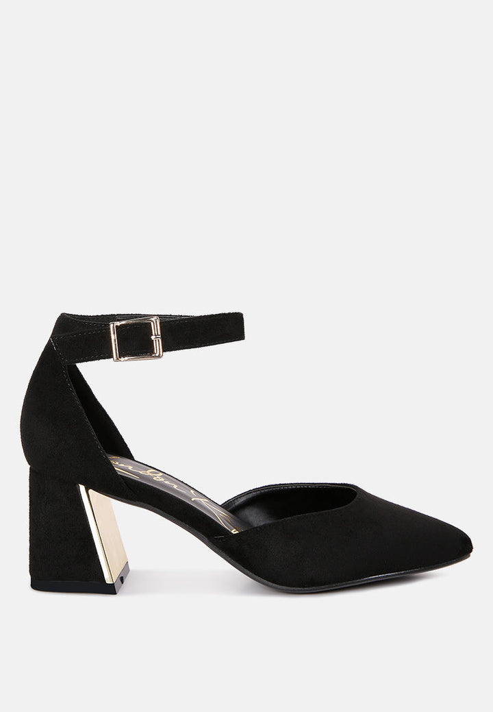 Rory Metallic Sling Detail Block Heel Sandals-6