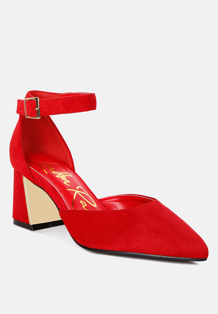 Rory Metallic Sling Detail Block Heel Sandals-1