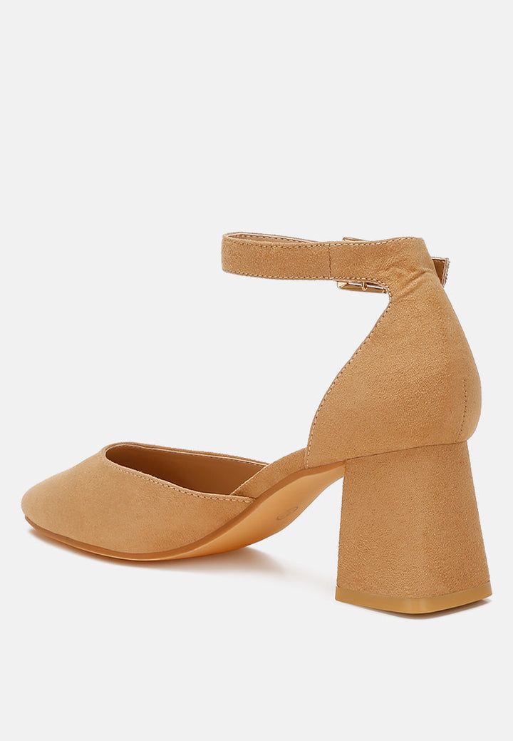 Rozita Microfiber Block Heel Sandals-3
