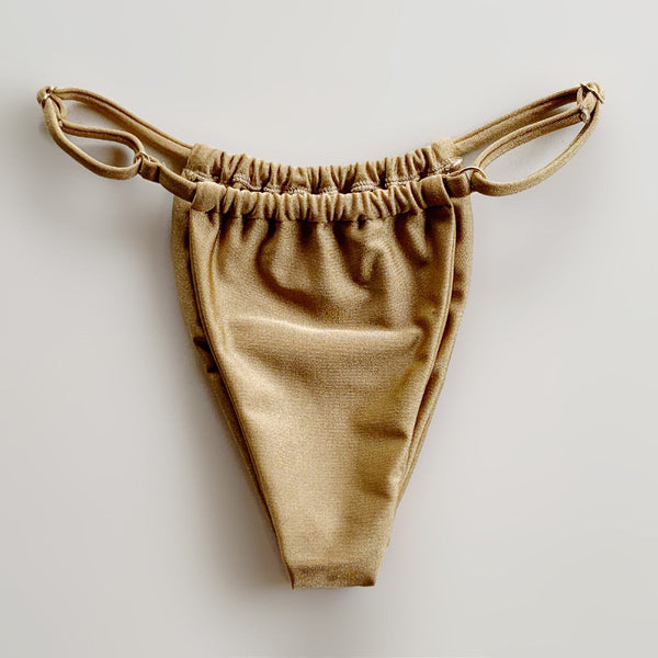 Almond Bronze Tanga Curtain Bikini Bottom-0