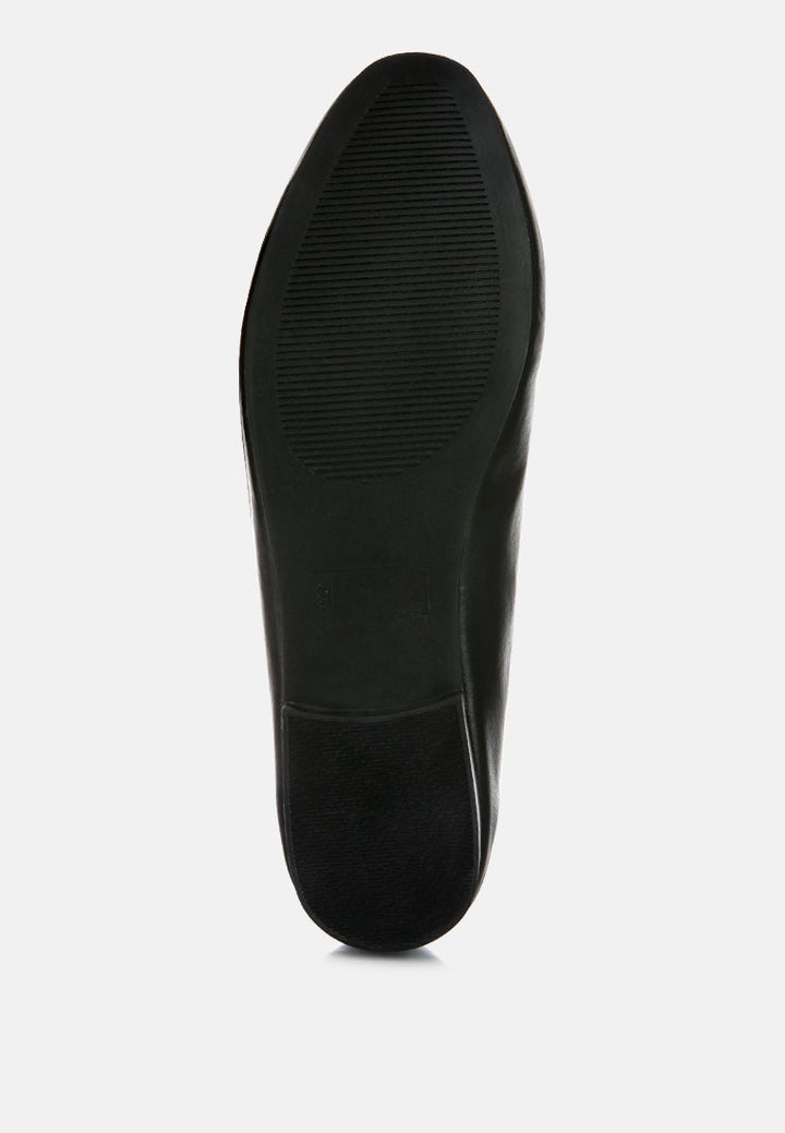 Chunky Metal Chain Faux Leather Loafers-4