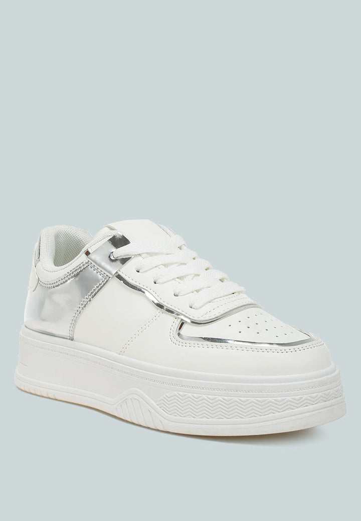 Scouts Metallic Paneling Platform Sneakers-1