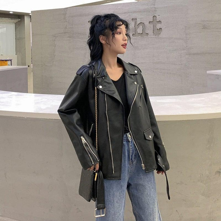 Shae Womens Classic Leather Jacket-2