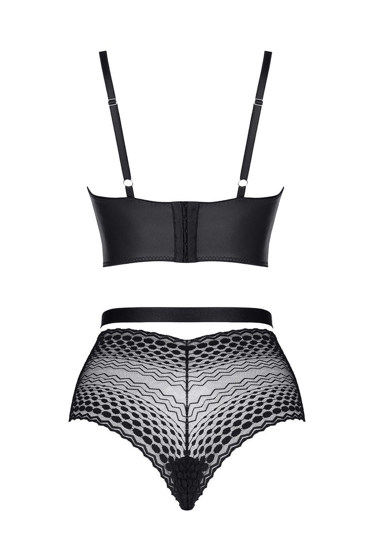 Sheer Lace Longline Bra & High Waist Briefs Demoniq Yessenia-4