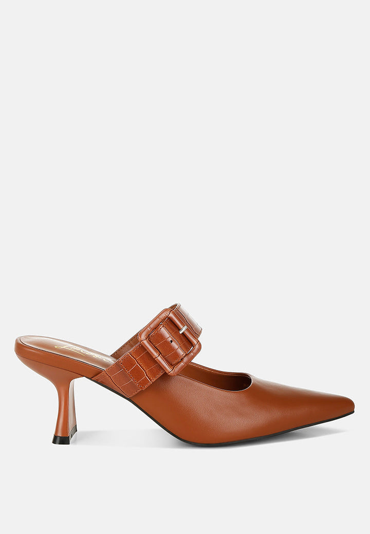 Shein Star Slim Block Heel Mules-6