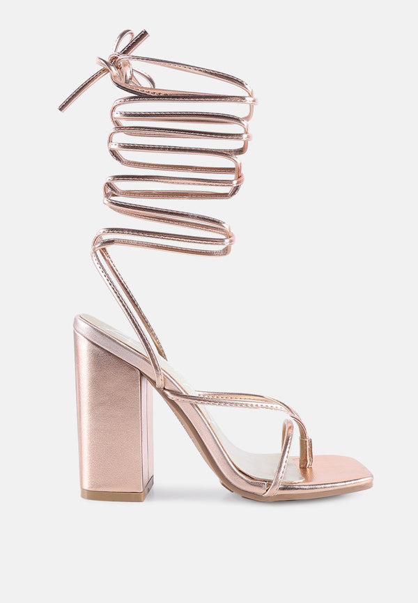 Shewolf Lace Up High Heel Sandals-5