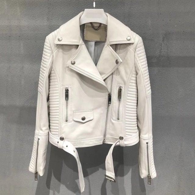 Sleuve Luxury Genuine Leather Jacket Women-2