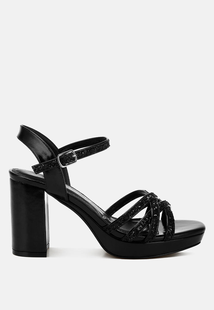 Sparks Fly Glitter Strappy Block Sandals-7