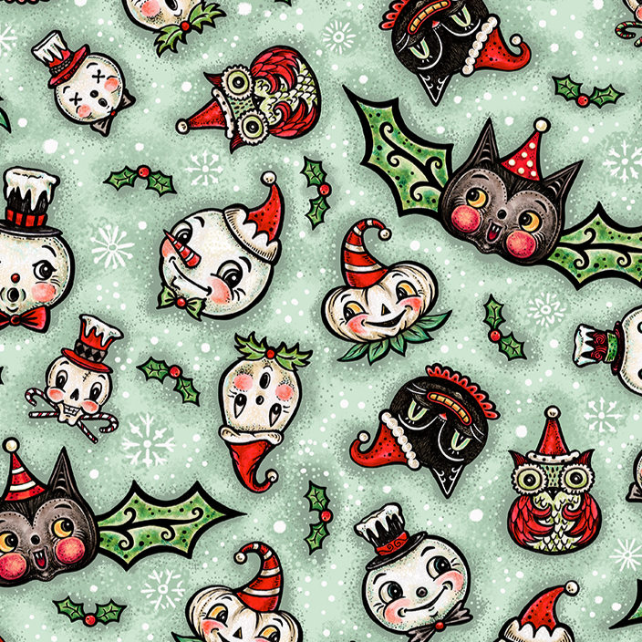 Spooky Christmas Mint (Johanna Parker Exclusive) - High-quality Handcrafted Vibrant Leggings-1