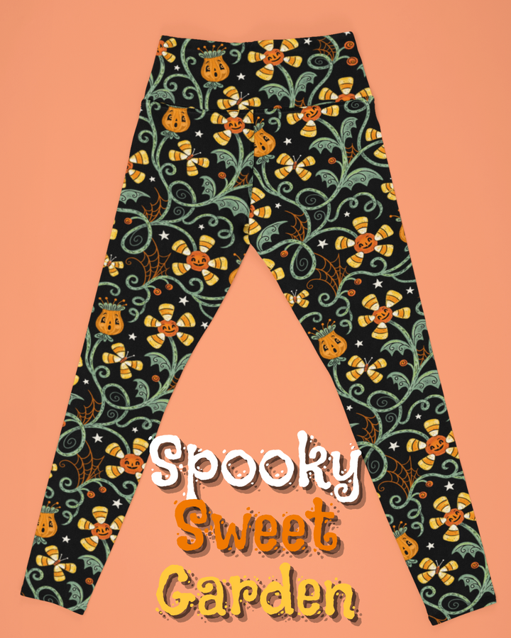 Spooky Sweet Garden (Johanna Parker Exclusive) - High-quality Handcrafted Vibrant Leggings-3