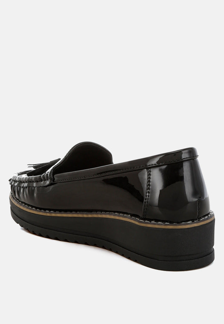 Strelka Tassel Detail Flatform Loafers-2