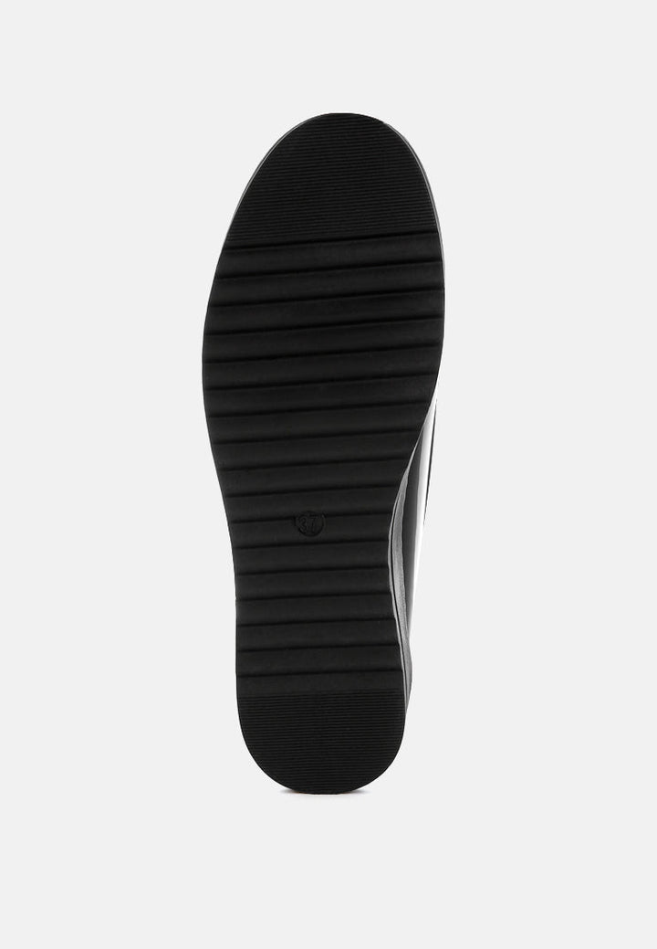 Strelka Tassel Detail Flatform Loafers-4