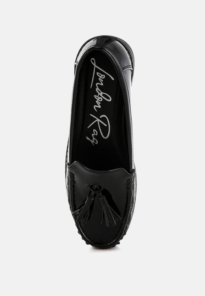 Strelka Tassel Detail Flatform Loafers-3