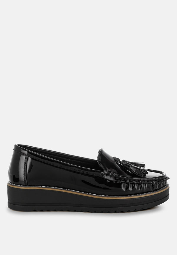 Strelka Tassel Detail Flatform Loafers-0