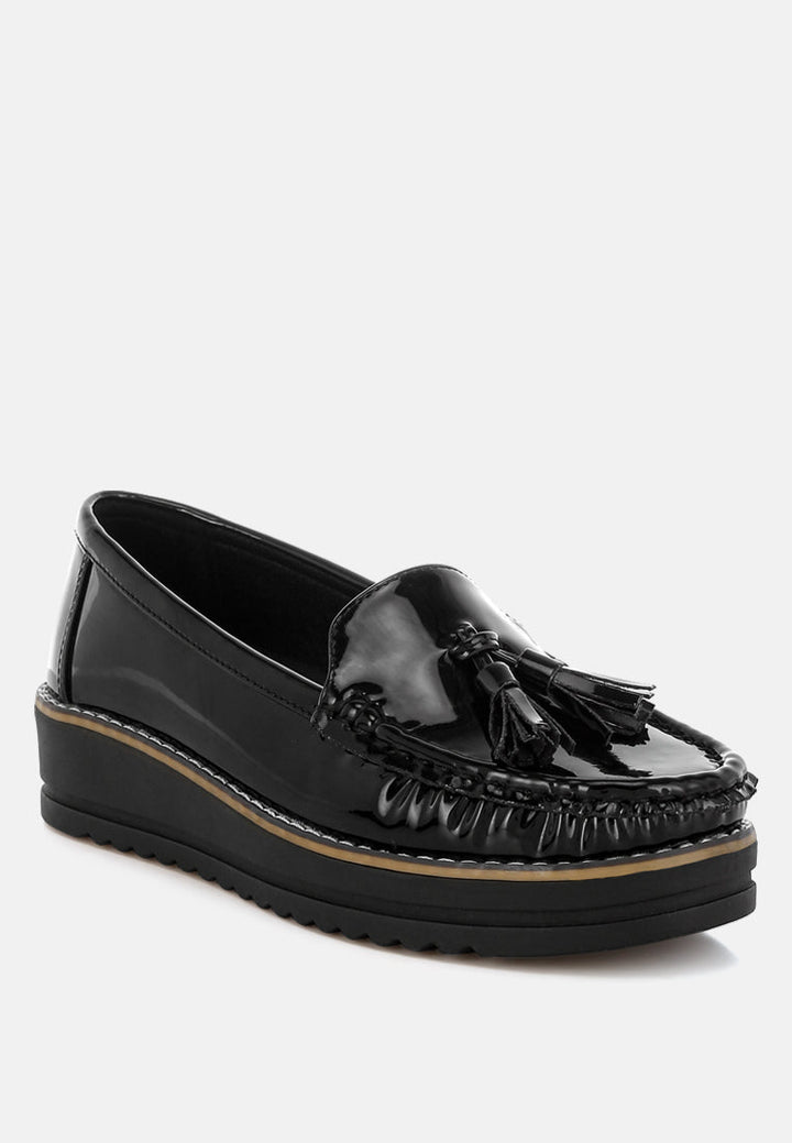 Strelka Tassel Detail Flatform Loafers-1