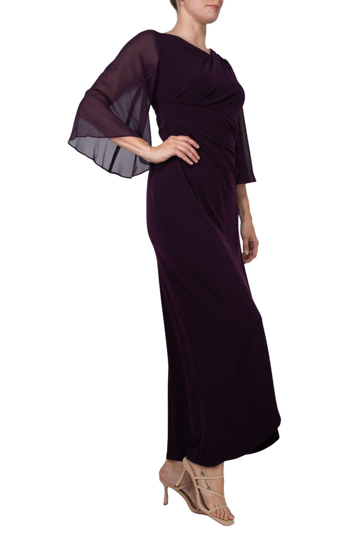 Connected Apparel Asymmetrical Floor Length Chiffon Dress-3