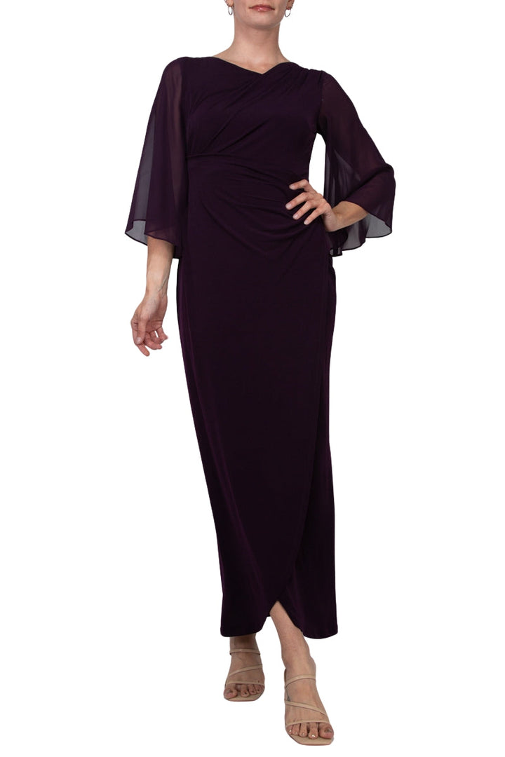 Connected Apparel Asymmetrical Floor Length Chiffon Dress-2