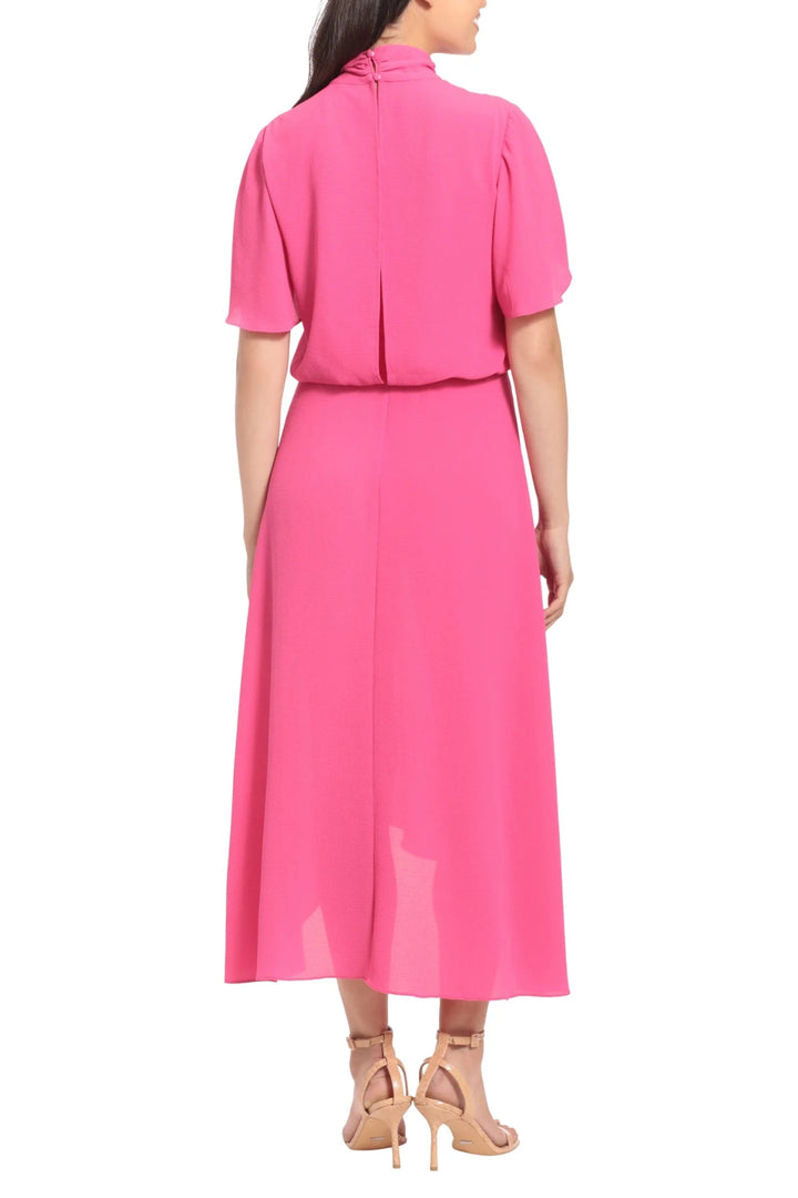 London Times Side Tie Flutter Sleeve Blouson Midi Dress-1