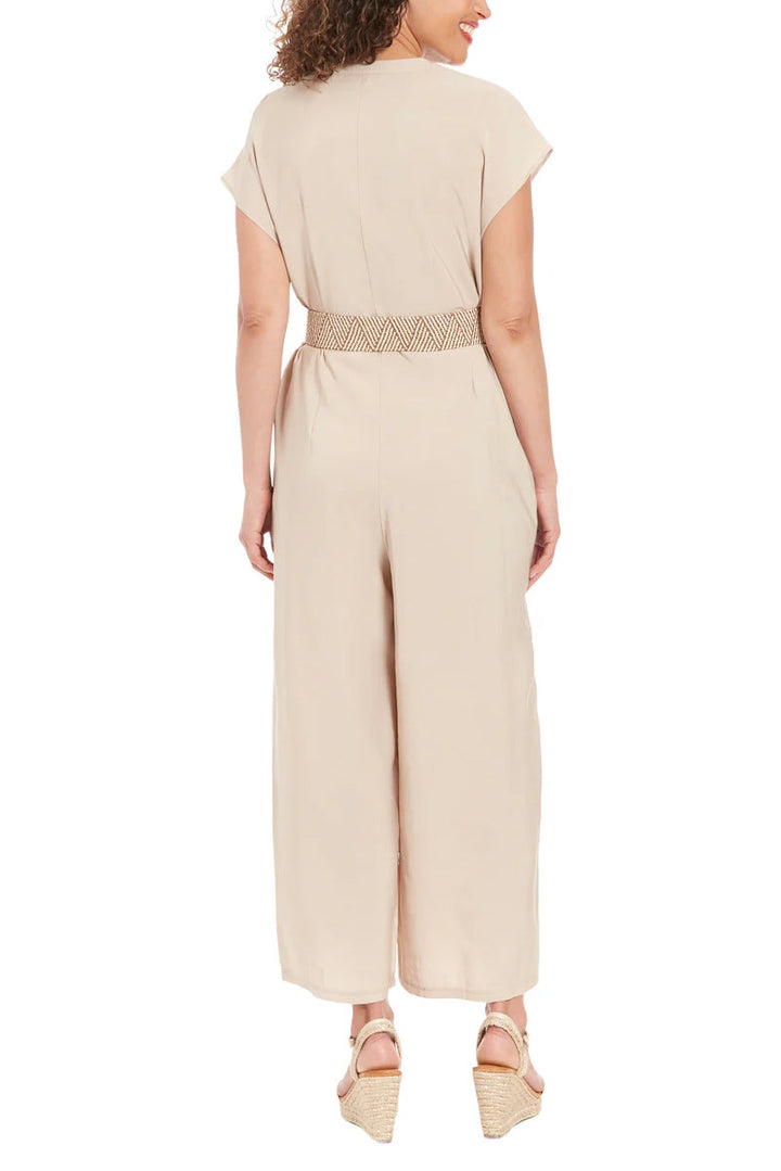 London Times Belted Wide Leg Jumpsuit-2