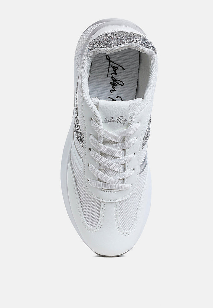 Tapers Glitter Detail Chunky Sneakers-3