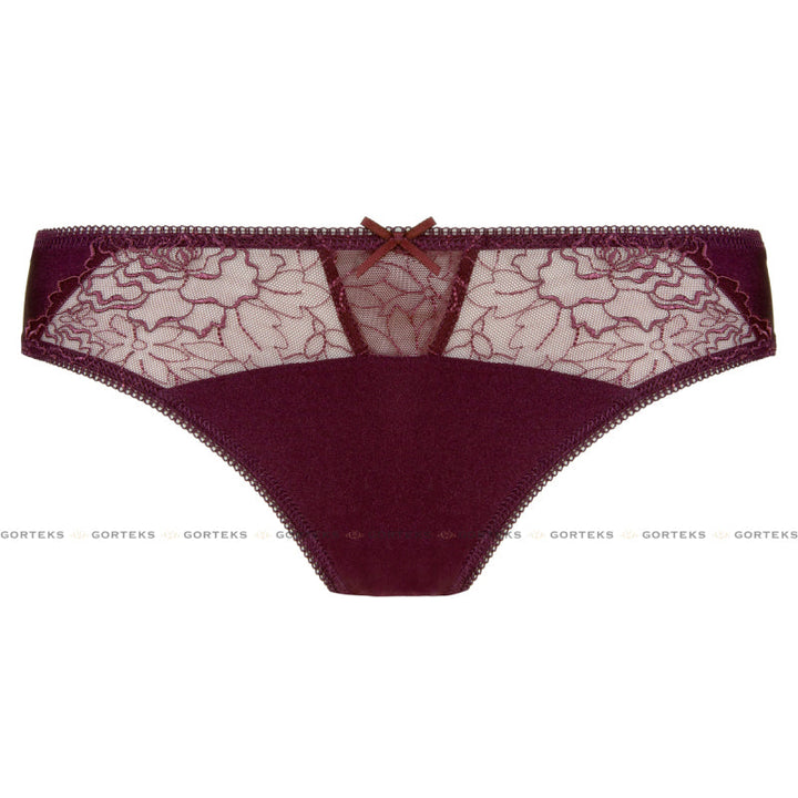 Semi Sheer Thong Panty Pamela Aubergine-2