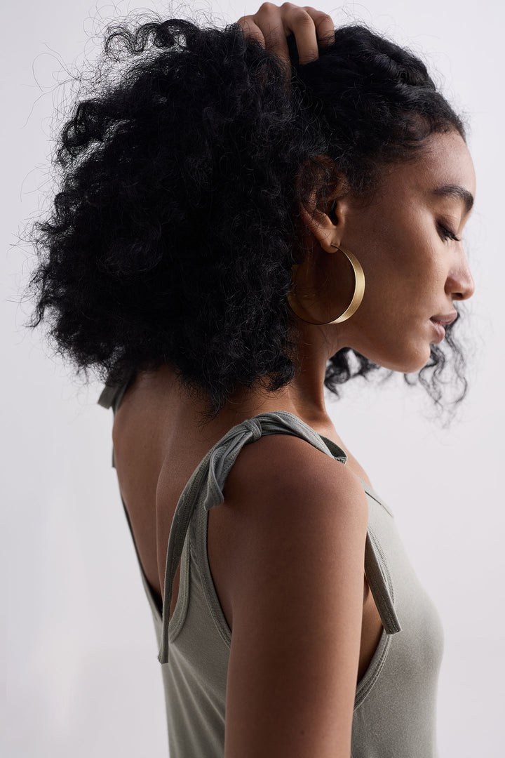 Tie-Detail Maxi Dress in Light Olive-3