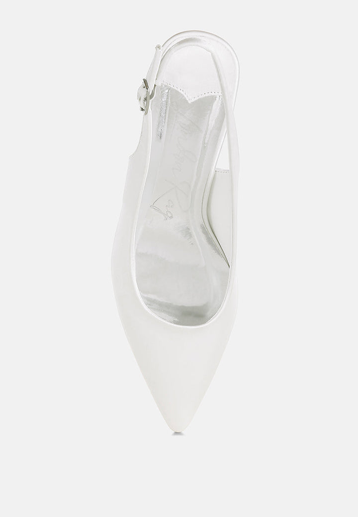 Vinca Satin Pointed Toe Slingbacks-3