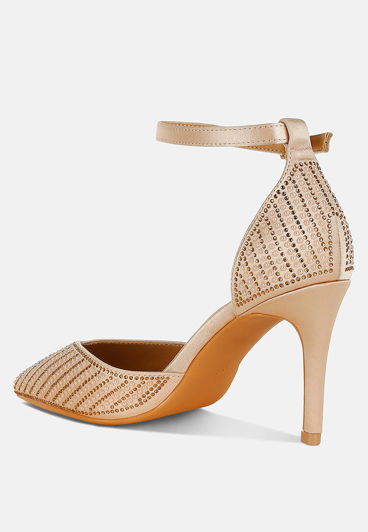 Wanda Pearls & Sequins Embellished Stiletto Sandals-2