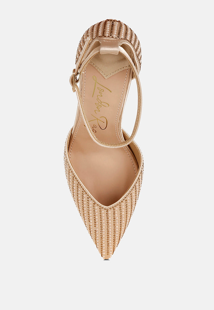 Wanda Pearls & Sequins Embellished Stiletto Sandals-3