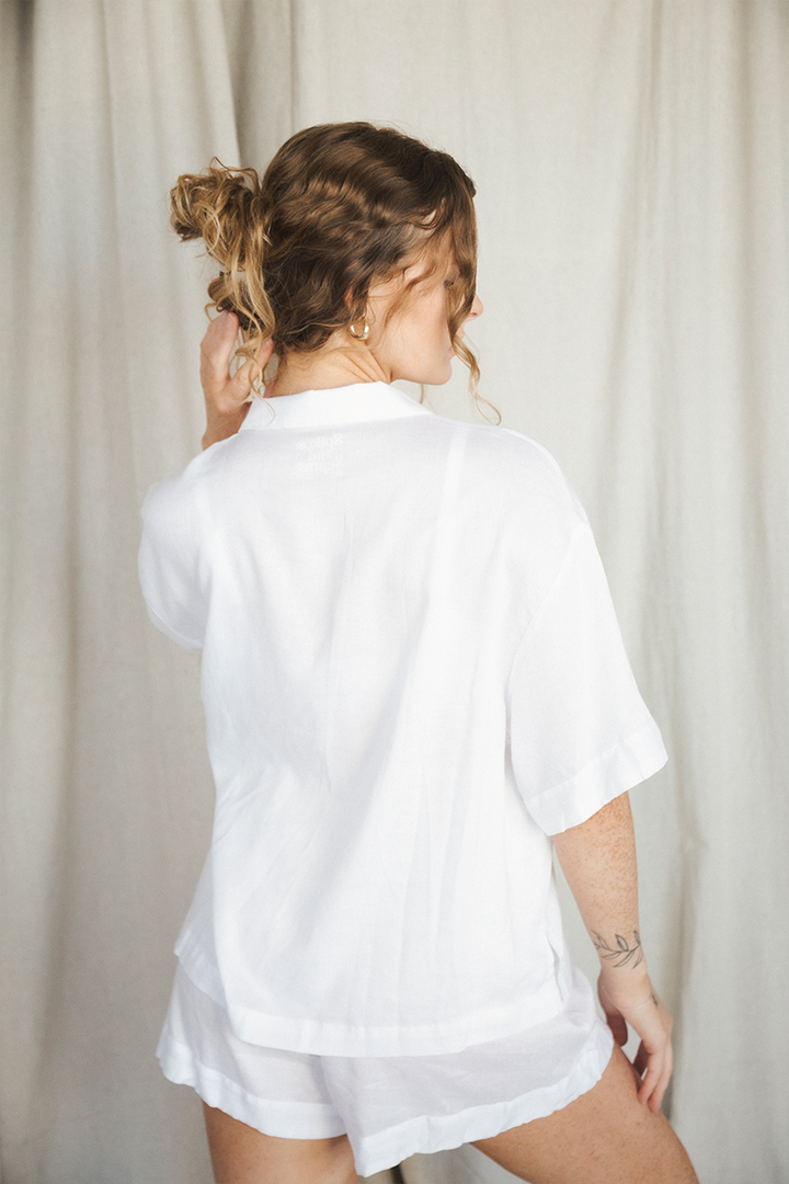 White Linen Matching Set-3