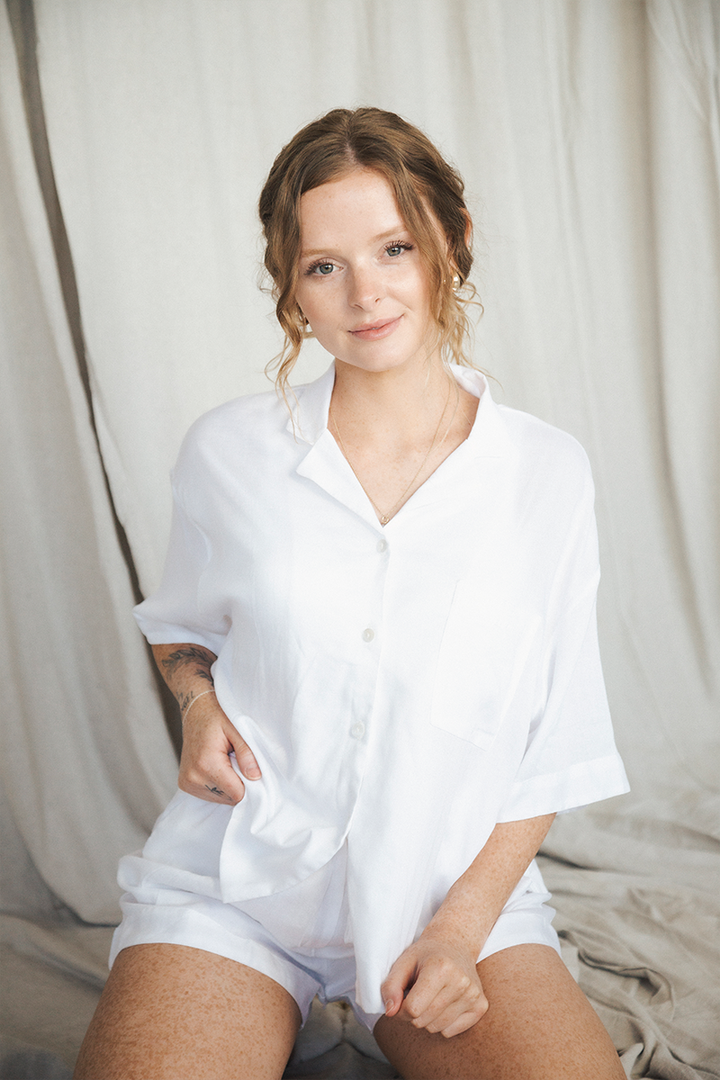 White Linen Matching Set-4