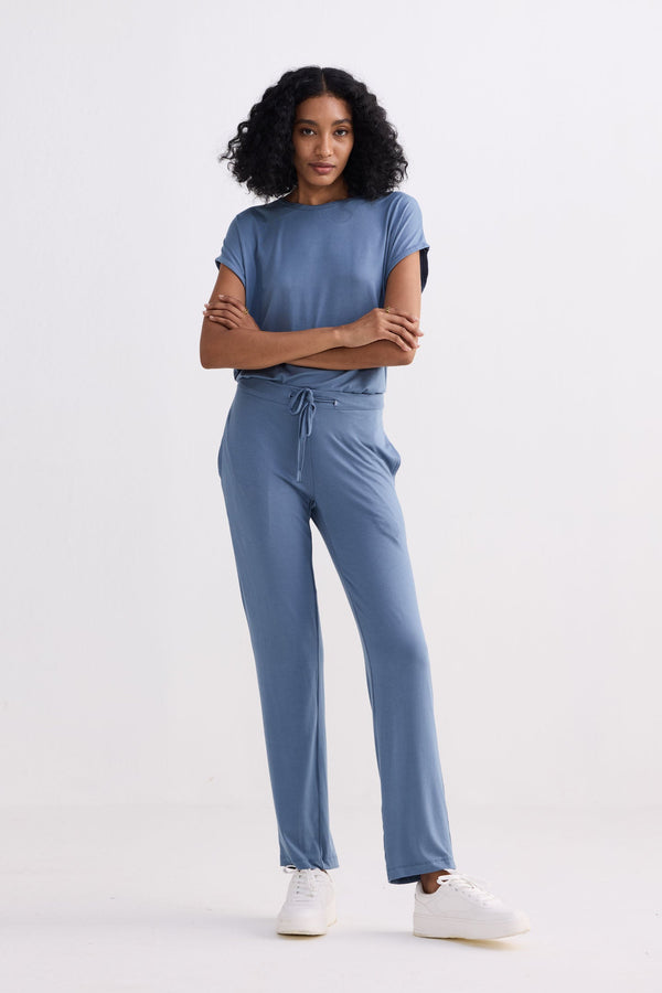 Wide Leg Pant in Blue-0