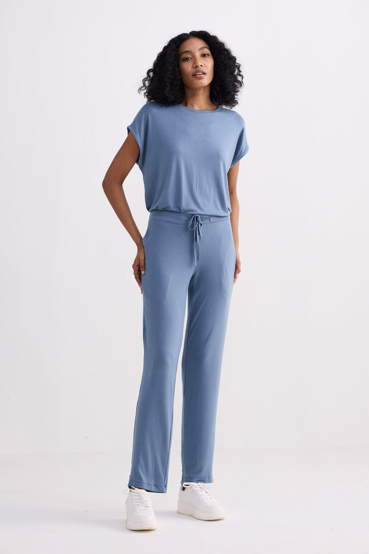 Wide Leg Pant in Blue-3